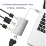 Dokstacija helos 288388 USB 3.1 Type-C ar 4K HDMI, DVI un VGA izejām