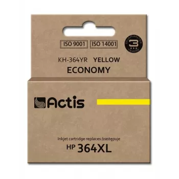 Tintes kasetne ACTIS KH-364YR Saderīga ar HP 364XL, Dzeltena, 12 ml, Standarta ietilpība, Atjaunota