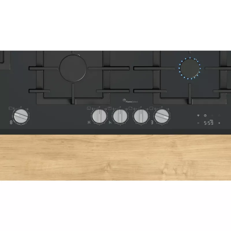 Bosch Serie 8 PRS9A6H40 plīts virsma Melna Iebūvējama 90 cm Gāze 5 zonu(-as)