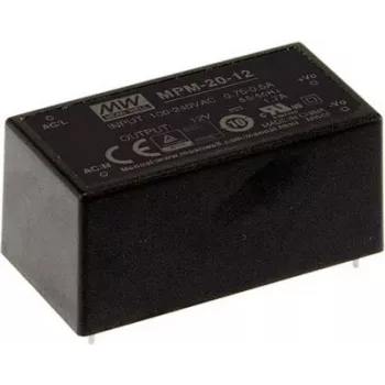 Barošanas adapteris MEAN WELL MPM-20-12 20W 12V 90-264V