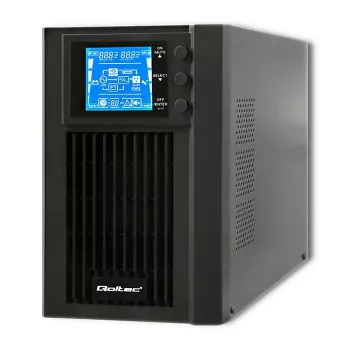 Qoltec 53042 nepārtrauktās barošanas avots (UPS) Dubultās pārveidošanas (Online) 1 kVA 800 W 2 maiņstrāvas kontaktligzdas