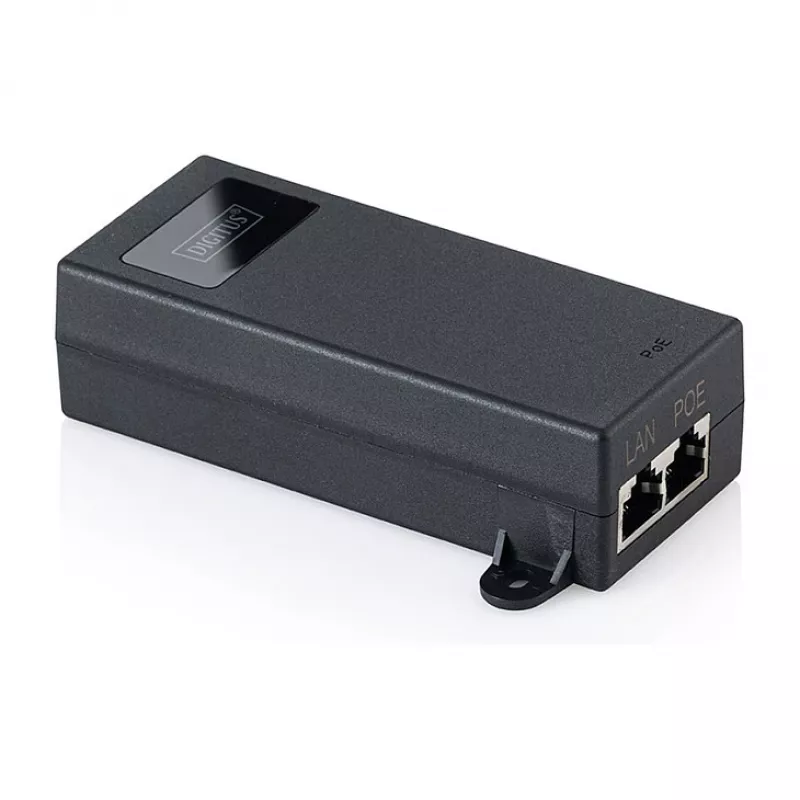 PoE++ inžektors DIGITUS DN-95104-1 — Gigabit Ethernet 802.3bt, 60W, 55V, 100m, melns