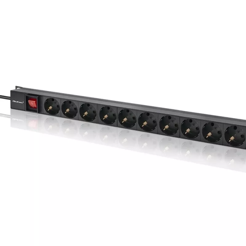 Qoltec Alumīnija PDU RACK | 16A | 16 x Schuko | Vertikāls | 1.8m