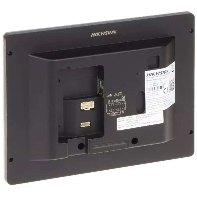 Video domofons Hikvision DS-KH8350-TE1, 7 collu IPS skārienekrāns, PoE, SIP, MicroSD slots, 1024×600, alumīnija korpuss, melns