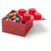 LEGO Ķieģelis 4 Caurspīdīgi Sarkans – 4x2 radzes caurspīdīgi sarkans būvķieģelis