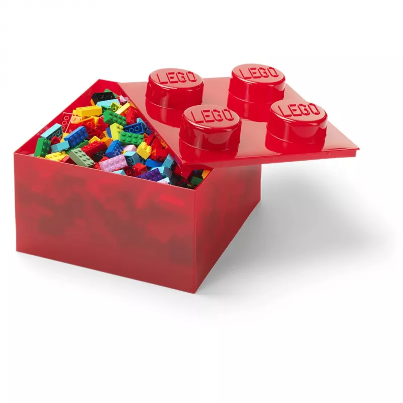 LEGO Ķieģelis 4 Caurspīdīgi Sarkans – 4x2 radzes caurspīdīgi sarkans būvķieģelis