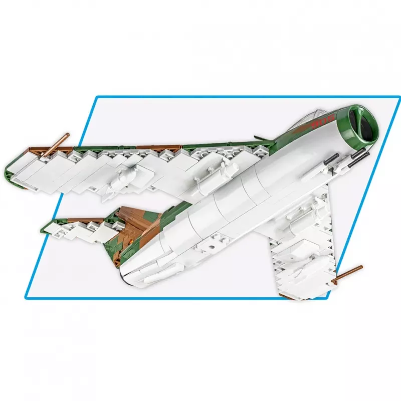 Būvniecības rotaļlieta Cobi Lim-5 MiG-17F Austrumvācijas Gaisa spēku modelis 5825, konstruktors