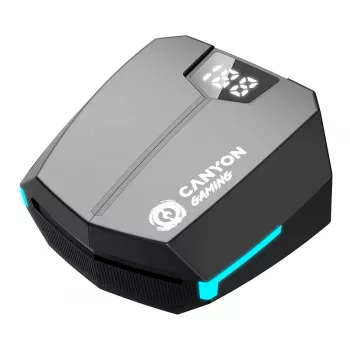 Canyon GTWS-2 Bezvadu austiņas ar auss āķi spēlēm USB Type-C Bluetooth uzlādes doks Melns (CND-GTWS2B)