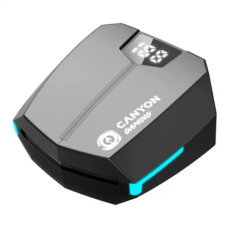 Canyon GTWS-2 Bezvadu austiņas ar auss āķi spēlēm USB Type-C Bluetooth uzlādes doks Melns (CND-GTWS2B)