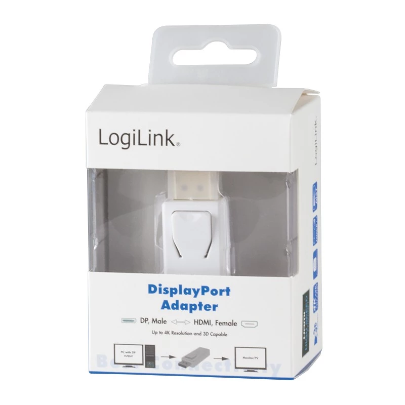 Dzimuma pārveidotājs LogiLink CV0100 DisplayPort uz HDMI Balts