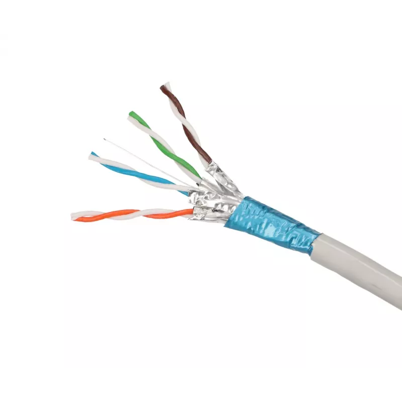 Tīkla kabelis Extralink Vītā pāra CAT6A FTP (F/FTP) V2 Indoor 500M Pelēks