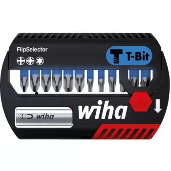 WIHA 41824 - Bitu komplekts FlipSelector, 13-daļīgs jaukts, 25 mm, T-Bit (41824)