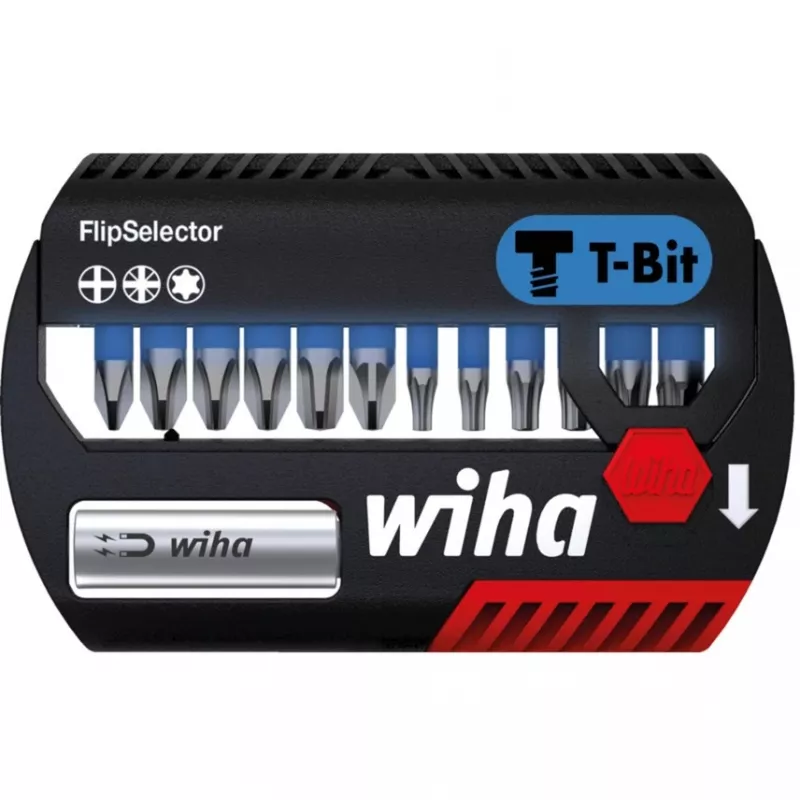 WIHA 41824 - Bitu komplekts FlipSelector, 13-daļīgs jaukts, 25 mm, T-Bit (41824)