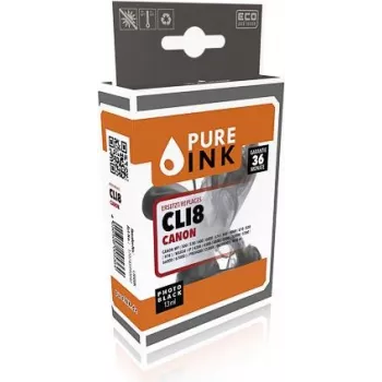 PURE INK CAN8BK PI CANON CLI8BK MP tintes fotomelnā ar atjaunotu čipu 13 ml - saderīga - matēta/fotomelnā