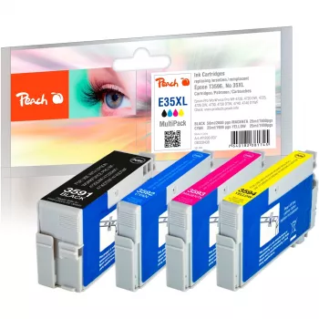 Peach PI200-637 tintes kasetne 4 gab. Melna, ciāna, fuksīna, dzeltena