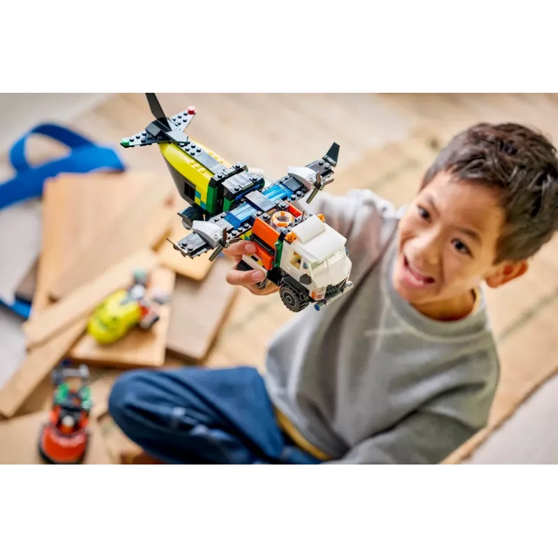 LEGO CITY 60505 Lidmašīna, Servisa Kravas Automašīna un Gaisa Spilvenu Kuģis