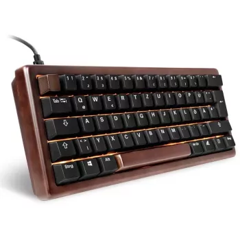 Sharkoon 100068100 tastatūra birojam USB QWERTZ vācu koka krāsā 61 taustiņi RGB LED