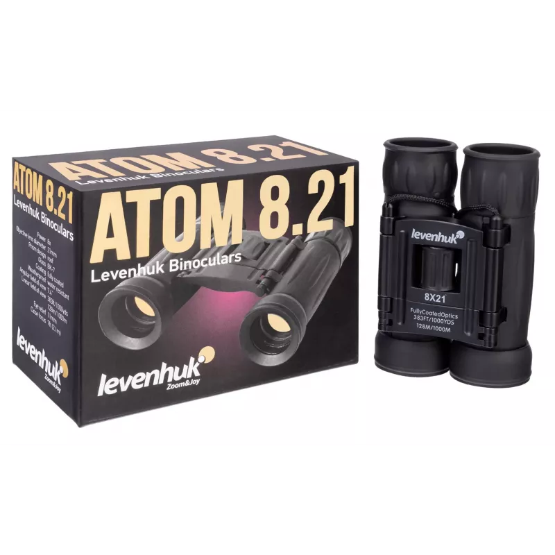 Binoklis Levenhuk Atom 8x21 Roof melns palielinājums 8x