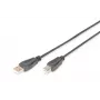 Digitus ASSMANN - USB kabelis - USB Type A, 4 kontaktu (M) - USB Type B, 4 kontaktu (M) - 1 m (USB / Hi-Speed USB) - Melns (AK-300105-010-S)