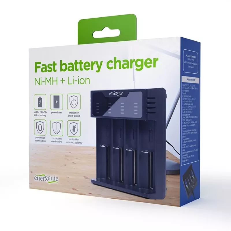 Baterijas lādētājs Gembird BC-USB-02 USB Litija-Jonu NiCd NiMH