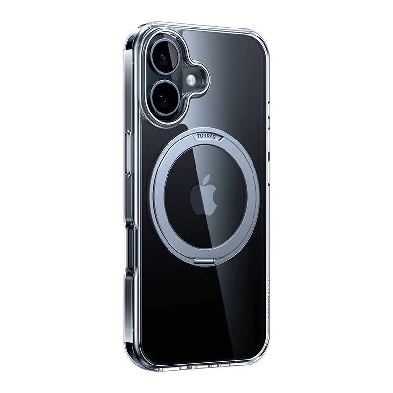 Aizsargmaciņš Torras Ostand Pro iPhone 16 Plus, caurspīdīgs plāns, TPU/PC