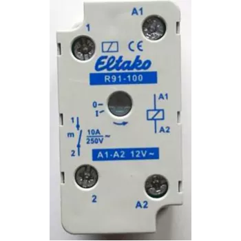 Eltako Electronics pārslēgšanas relejs slēptai/virs apmetuma montāžai 1S 10A R91-100-12V (91100411)