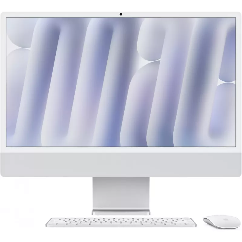APPLE iMac Z1EH 59,62cm 23,5Zoll standard glass M4 10C CPU/10C GPU/16C N.E. 16GB 512GB SSD Gbit Eth MM NumKey TID DE Sudraba (Z1EH-MWUU3D/A-07BU7C)