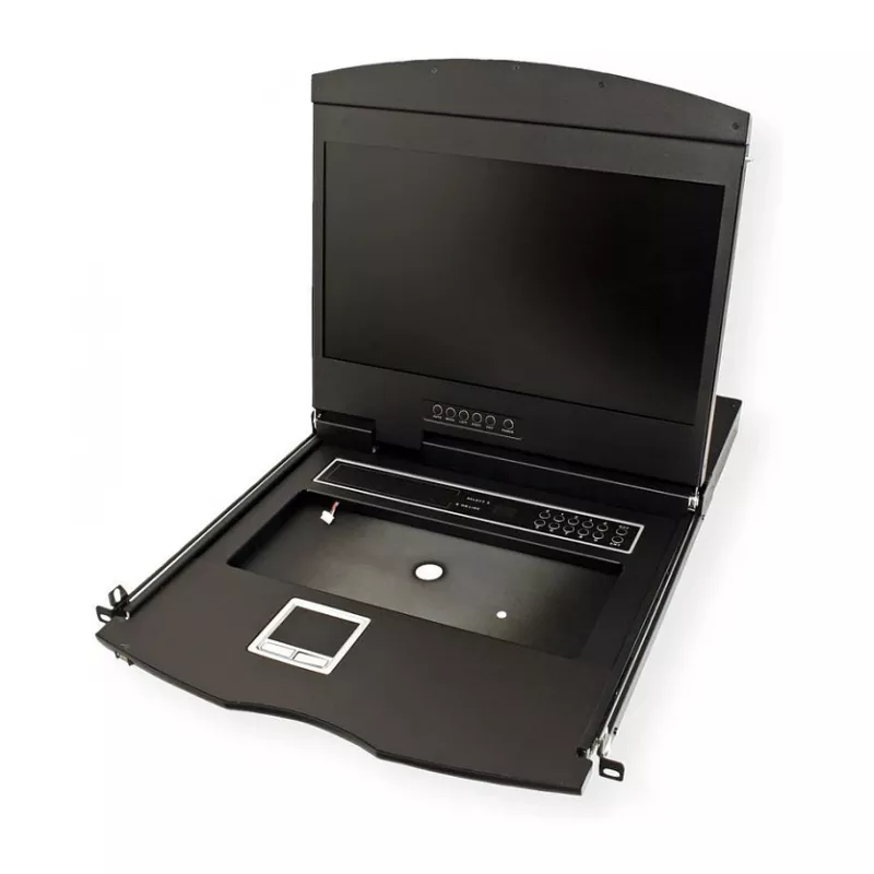 Rack konsole VALUE 26.99.0123, 17 collu (43.2 cm) LCD, 1280×1024, 1U, franču klaviatūra, melna