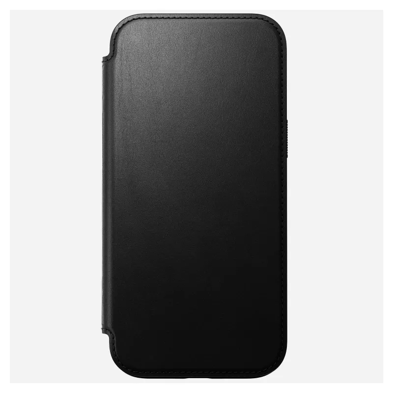Folio telefona maciņš Nomad NM01675785 Apple tālruņiem, der ekrāniem līdz 17,5 cm (6,9 collas), melns, 3 karšu kabatiņas, galda statīvs