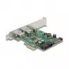 DeLOCK PCI Express x1 karte ar 2 x USB 3.2 Gen 1 Type-A + 1 x iekšējo 19 kontaktu savienotāju