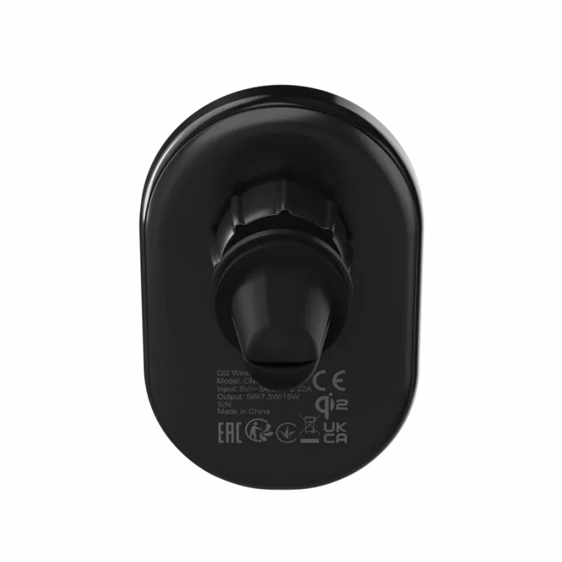 Bezvadu automašīnas lādētājs CANYON OnGrip 105 15 W Qi2 bezvadu, melns