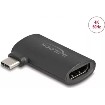 Adapter DELOCK USB Type-C (Spraudnis) uz HDMI (Kontaktligzda) DP Alt Mode 4K leņķveida