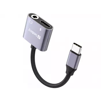 USB-C audio adapter SANDBERG PD65W 136-67 with USB-C PD passthrough