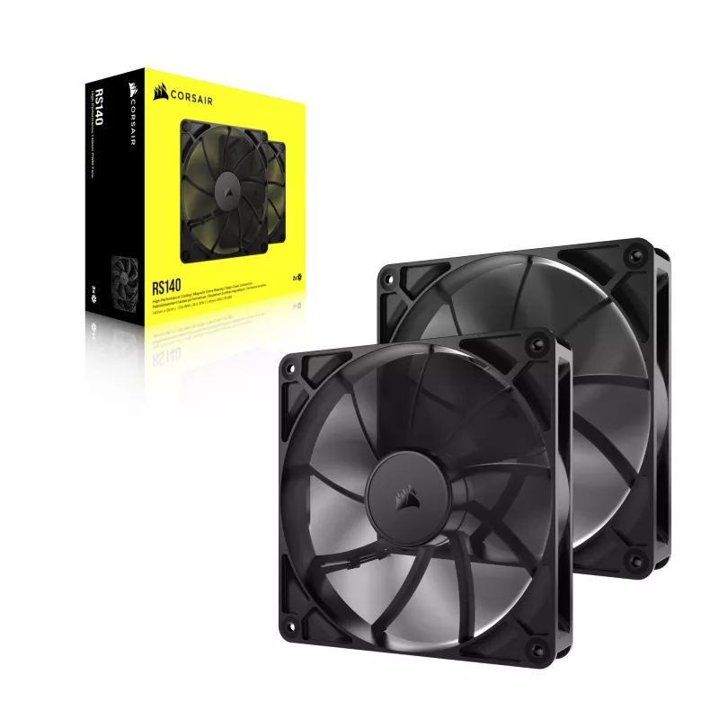 Corsair RS140 140 mm korpusa ventilators 2 iepakojumā Melns