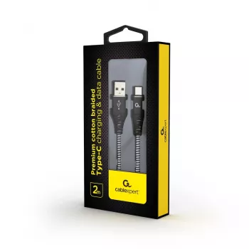 Gembird CC-USB2B-AMCM-2M-BW USB kabelis USB 2.0 USB A USB C Melns, Balts