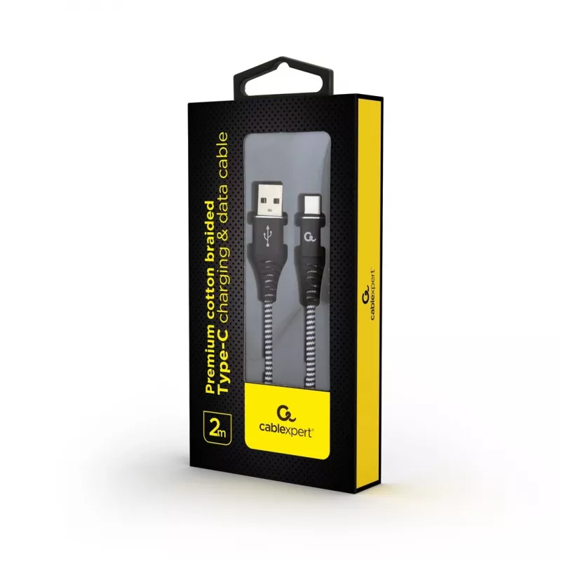 Gembird CC-USB2B-AMCM-2M-BW USB kabelis USB 2.0 USB A USB C Melns, Balts