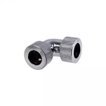 Alphacool HT 13mm HardTube pieskrūvējamais 90° L veida savienotājs - rievots - Hroms (17295)