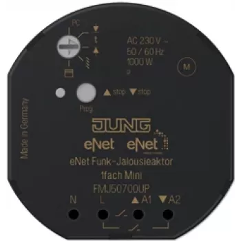 JUNG FM J 50700 UP - rullera/aizkaru slēdzis - DIN-sliedes stiprinājums - 868 MHz - 100 m - melns - 1000 W