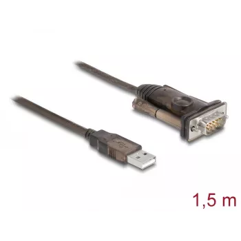 Adapteris USB 2.0 Type-A uz seriālo RS-232 D-Sub 9 pin tēviņu DeLOCK 62646