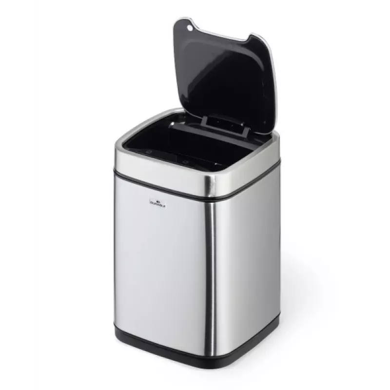 Atkritumu tvertne Durable NO TOUCH 6L Taisnstūrveida Nerūsējošais tērauds Sudraba Melna