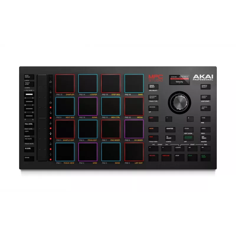 MIDI studijas kontrolieris AKAI MPC Studio MK2 ar 16 paliktņiem, LCD, RGB fona apgaismojumu, USB-MIDI, 305 mm platums
