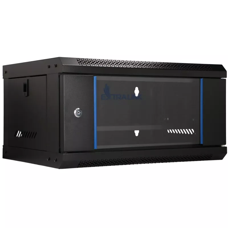 EXTRALINK LITE 4U 530X400 PIENĀRĒJAMS RACKMONTĀŽAS SKAPIS MELNS AR PLAUKTU
