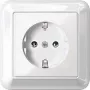 MERTEN SCHUKO kontaktligzda 16A MEG2301-1219 termoplasta polāri balta ar pārsega plāksni MEG2 MEG2301-1219 (MEG2301-1219)