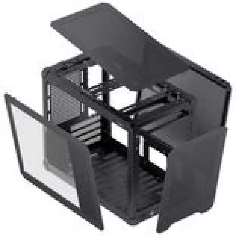 Jonsbo C6 MAX PC korpuss, mini korpuss, Micro-ATX, rūdīts stikls - melns