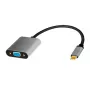 USB Type-C uz VGA (D-Sub) video adaptera kabelis LOGILINK CUA0104 0,15 m, pelēks/melns