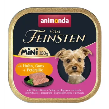 animonda Vom Feinsten Adult Mini ar vistu, zosi un pētersīļiem mitrā suņu barība, 100 g