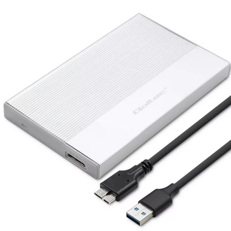Ārējais korpuss 2,5 collu SATA SSD/HDD QOLTEC 52278 USB 3.0, atbalsta līdz 2 TB