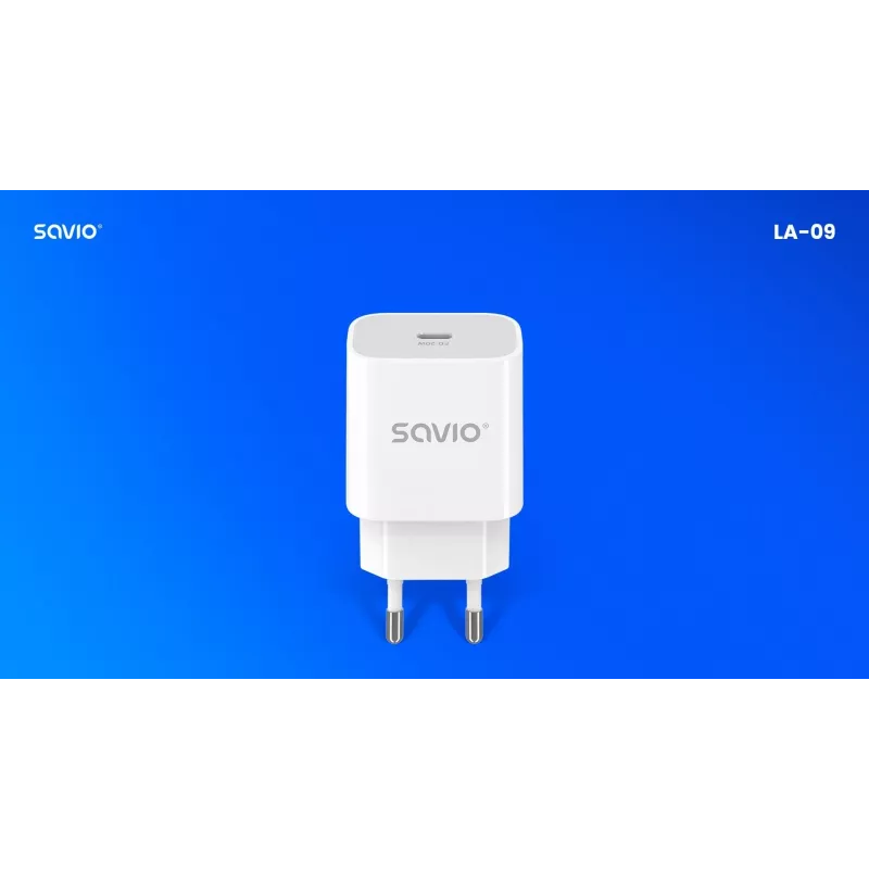 Sienas lādētājs 20W LA-09 USB-C QC, PD 3.0 Savio SAVLA-09