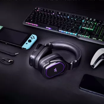 Thermaltake ARGENT H5 RGB, Bezvadu, Spēļu, 20 - 40000 Hz, 412 g, Austiņas, Melnas