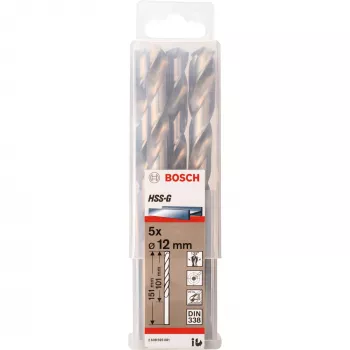 Urbju komplekts Bosch HSS-G 12 mm, 5 gab., darba garums 101 mm